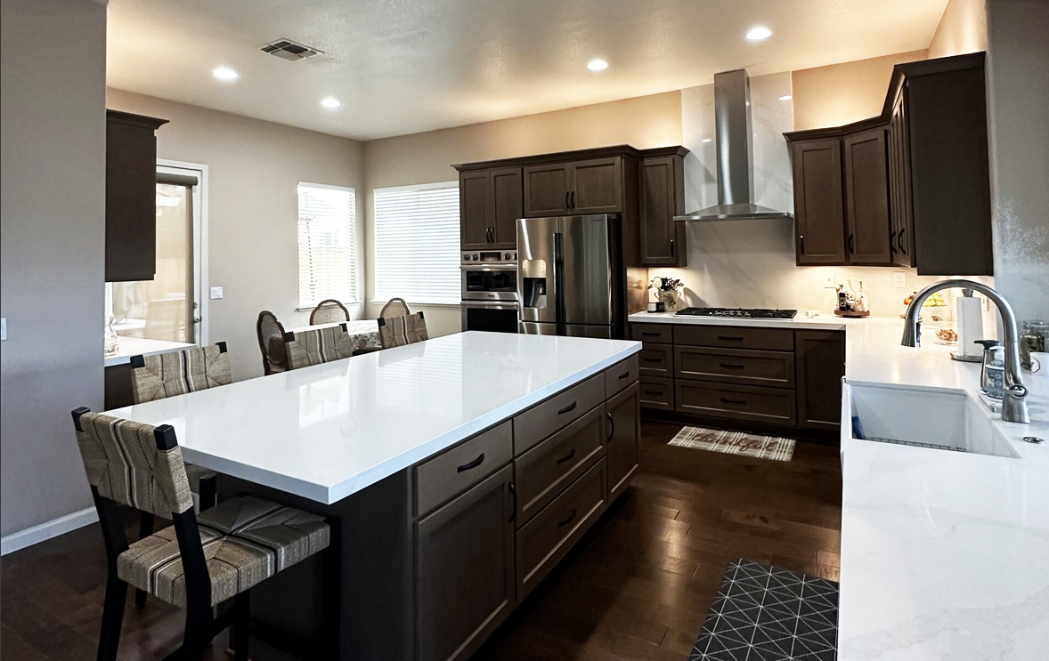 Dark Cabinets Wood Floors